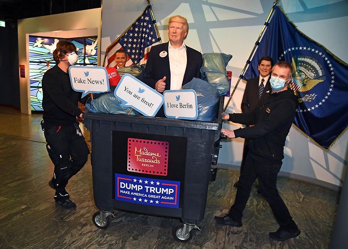 Madame Tussauds Berlin Wax figure of Donald Trump trashed by German Madame Tussauds photo
