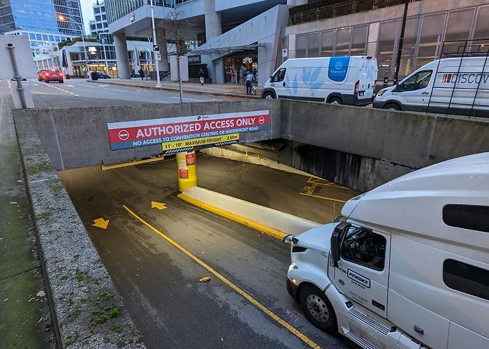 Vancouver Convention Centre BREAKING - truck failed to enter the Vancouver Convention Centre ... photo