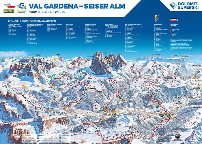 St. Ulrich-Raschotz BERGFEX: Piste map Dolomites Val Gardena / Gröden - St. Ulrich ... photo