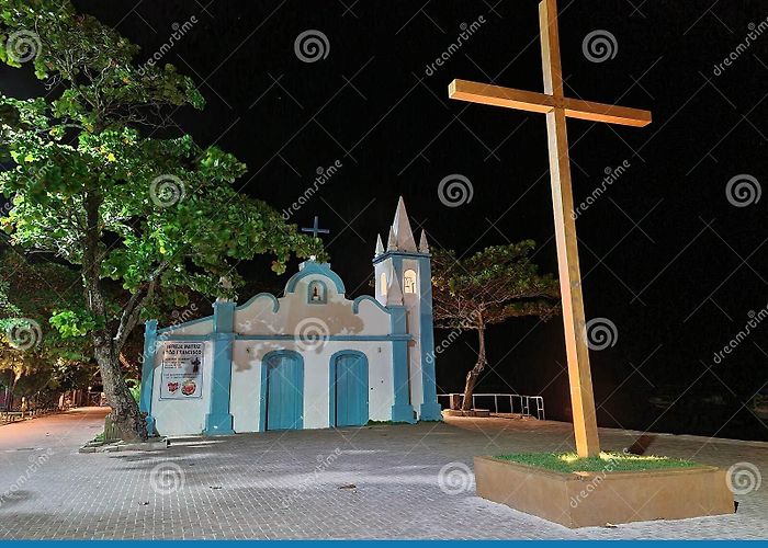Sao Francisco Church Sao Francisco Church at Night in Praia Do Forte in Bahia, Brazil ... photo