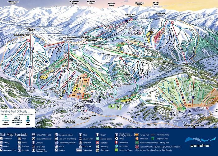 Home Rope Tow Perisher Trail Map • Piste Map • Panoramic Mountain Map photo